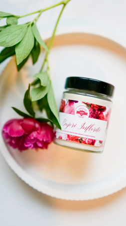 Lumânări în borcane - Bujori înfloriți