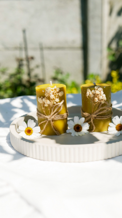 Lumânare handmade din ceară naturală de albine [2]