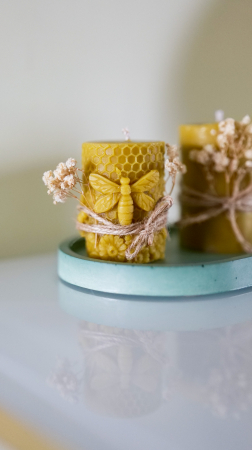 Lumânări din ceară de albine - Lumânare handmade din ceară naturală de albine