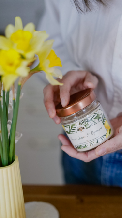 Lumânări în borcane - Raze de Lămâie și Rozmarin
