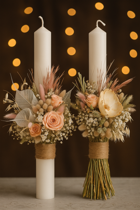 SET 2 LUMANARI CUNUNIE - FLORI CRIOGENATE [1]