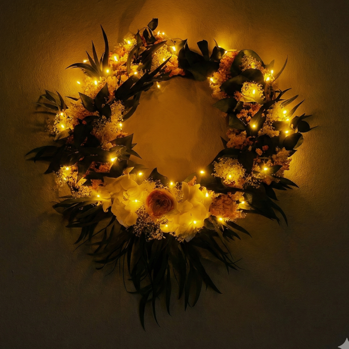 AMURG RUSTIC – CORONITA FLORALA  CU PLANTE STABILIZATE SI FLORI CRIOGENATE [5]