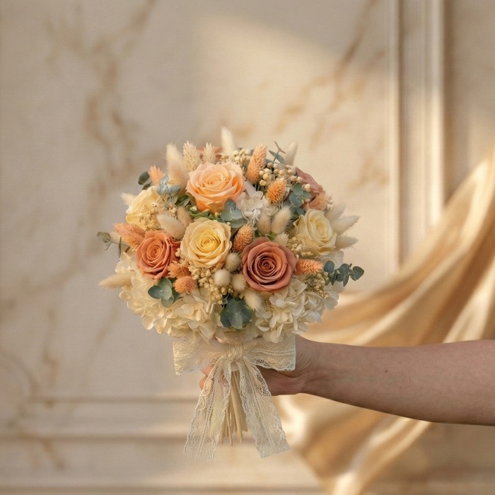 Buchet Cununie Armonia - Flori Criogenate și Plante Naturale Stabilizate [2]