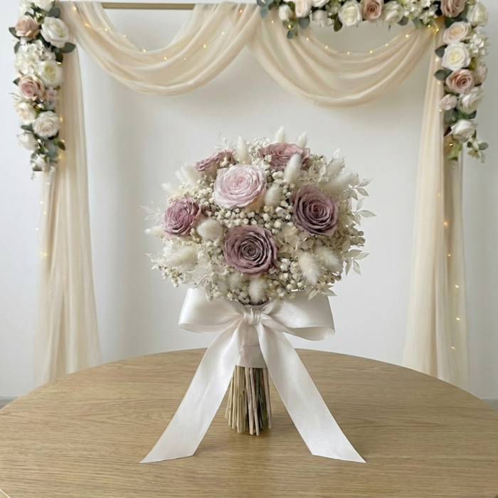 Buchet Cununie Dusty Pink Romance - Flori Criogenate și Trandafiri Roz [2]