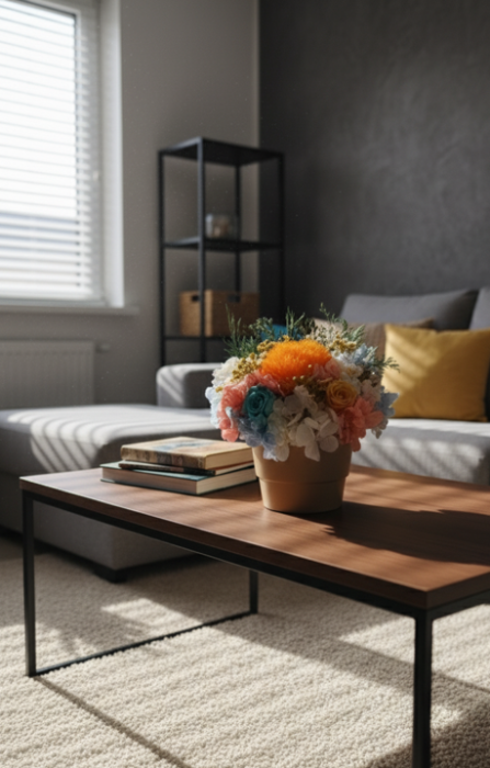 CURCUBEU FLORAL - Aranjament Vesel cu Flori Criogenate și Cheers Portocaliu [3]