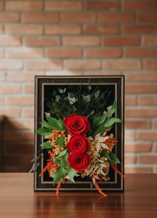 ELIXIRUL ROSU -  ARANJAMENT IN RAMA 3D CU TRANDAFIRI CRIOGENATI ROSII [3]