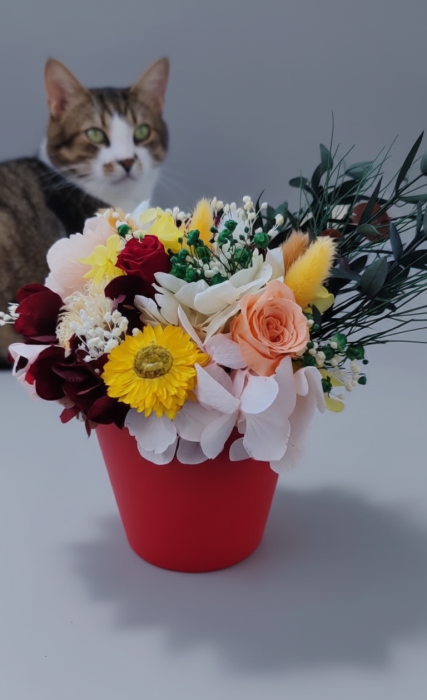 GOLDEN HOUR- Decoratiune cu plante stabilizate si flori criogenate in culori de toamna [2]