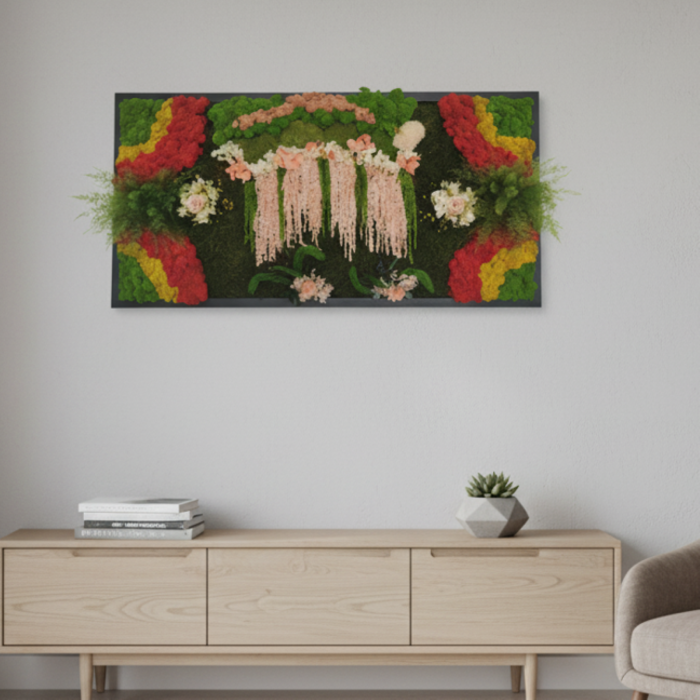 GRADINILE DIN BALI - TABLOU DECORATIV CU LICHENI, FLORI CRIOGENATE SI PLANTE NATURALE [2]