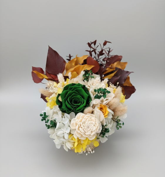 INIMA TOAMNEI - Decoratiune cu plante stabilizate si flori criogenate in culori de toamna [3]