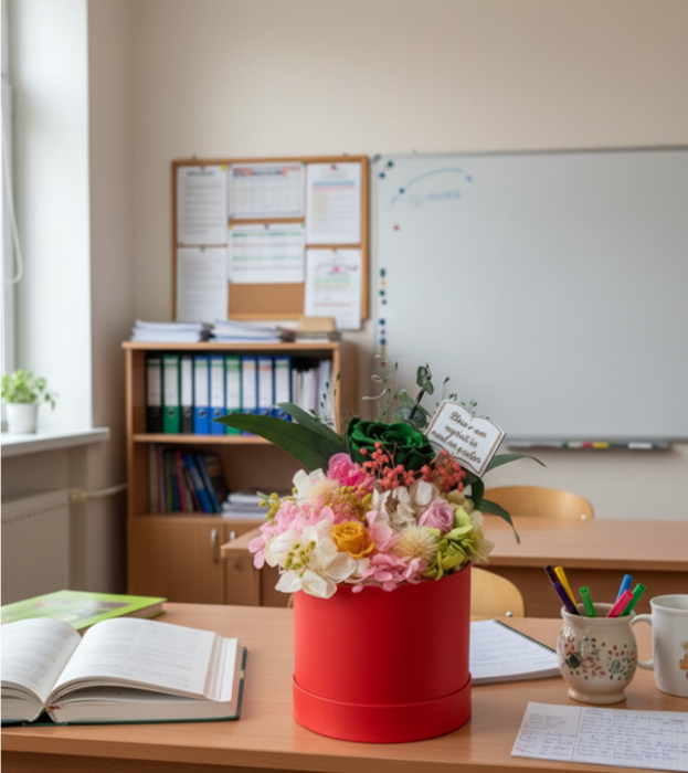 MOZAIC FLORAL - Aranjament în Cutie Rosie cu Flori Naturale Criogenate [3]