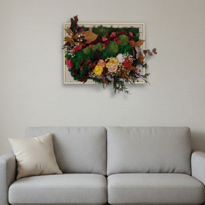 NOBILIS - TABLOU DECORATIV CU LICHENI, FLORI CRIOGENATE SI PLANTE NATURALE [3]