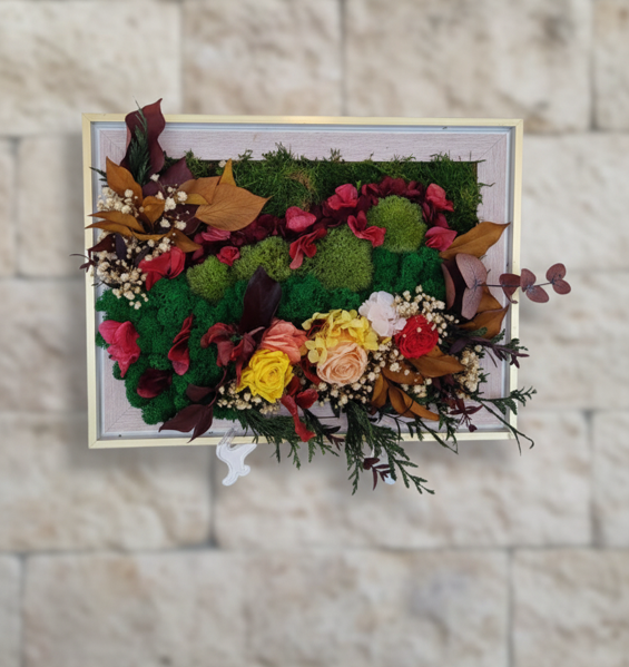 NOBILIS - TABLOU DECORATIV CU LICHENI, FLORI CRIOGENATE SI PLANTE NATURALE [4]