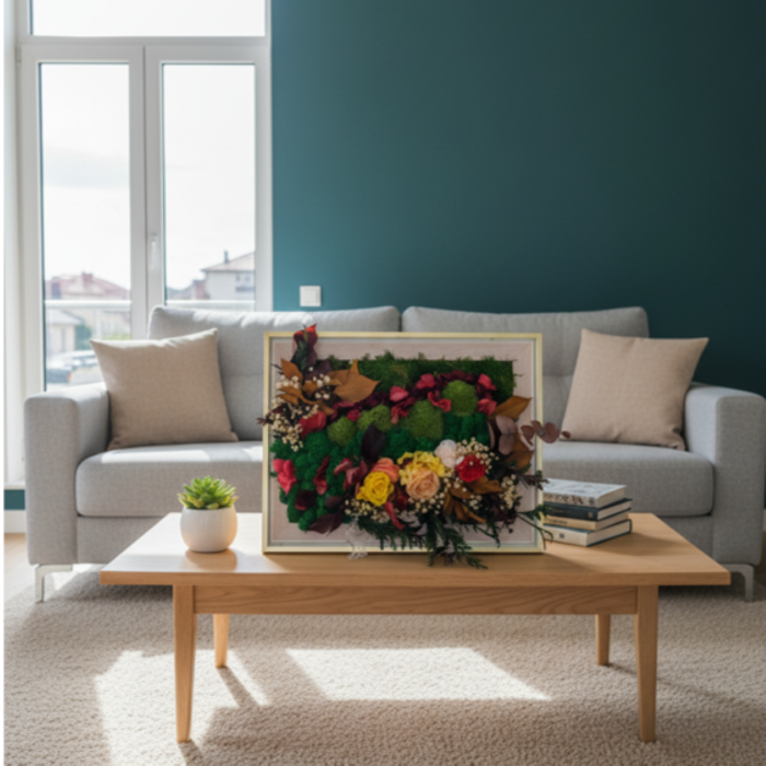 NOBILIS - TABLOU DECORATIV CU LICHENI, FLORI CRIOGENATE SI PLANTE NATURALE [2]