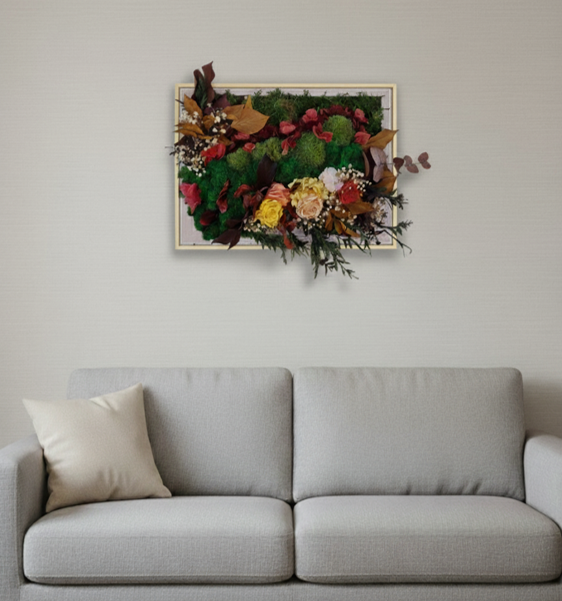 NOBILIS - TABLOU DECORATIV CU LICHENI, FLORI CRIOGENATE SI PLANTE NATURALE [3]