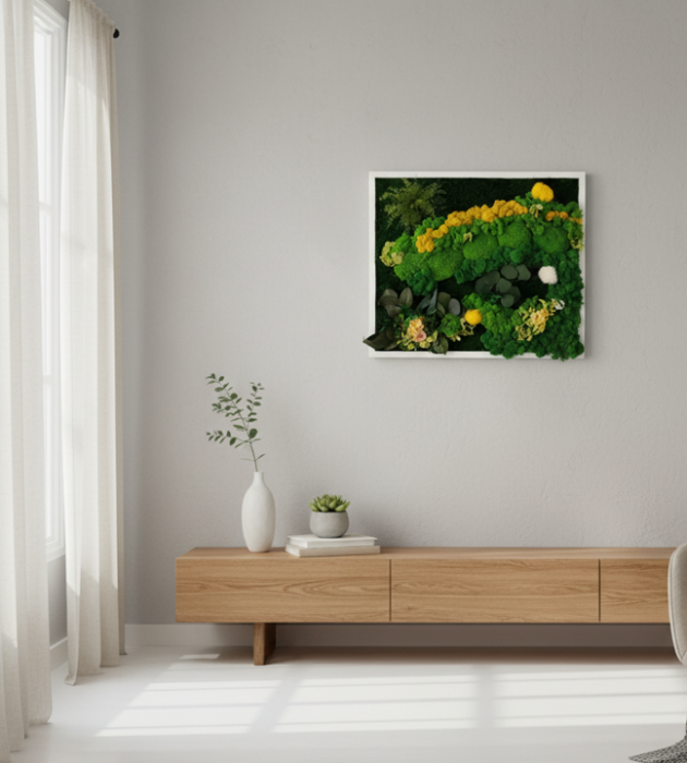 RAZA DE SOARE - TABLOU DECORATIV CU LICHENI, FLORI CRIOGENATE SI PLANTE NATURALE [1]