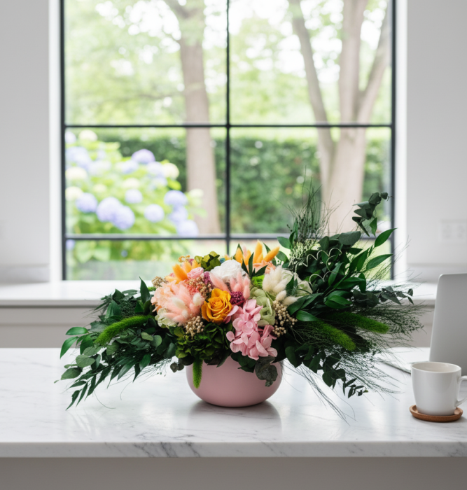 Simfonia Romantica - Centru de Masa Luxuriant cu Flori Criogenate [1]