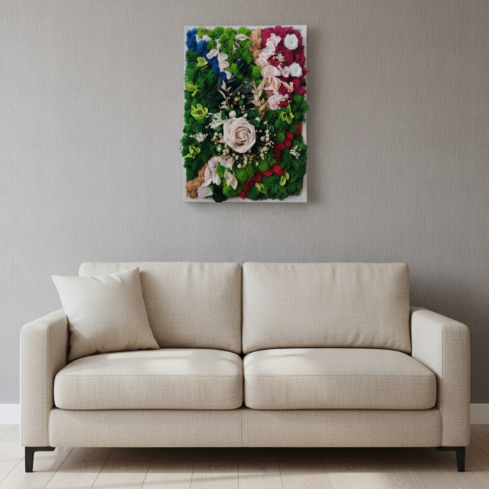 SYMPHONIA- TABLOU DECORATIV CU LICHENI, FLORI CRIOGENATE SI PLANTE NATURALE STABILIZATE [2]