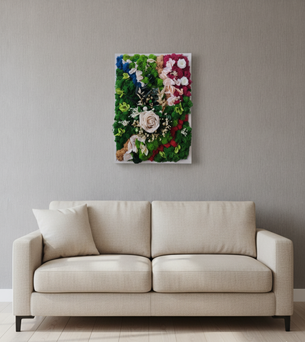 SYMPHONIA- TABLOU DECORATIV CU LICHENI, FLORI CRIOGENATE SI PLANTE NATURALE STABILIZATE [2]