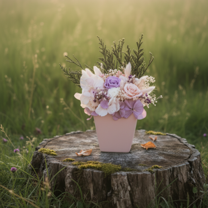 VIS DE PRIMAVARA – ARANJAMENT IN VAS CERAMIC CU TRANDAFIRI CRIOGENATI [2]