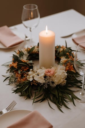 COLECTIA DE TOAMNA - AMURG RUSTIC – CORONITA FLORALA  CU PLANTE STABILIZATE SI FLORI CRIOGENATE