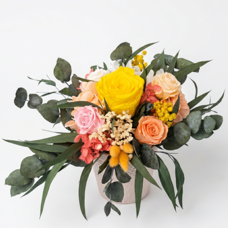 Aranjamente Florale - Aranjament cu Flori Criogenate si Plante Naturale Stabilizate - Five Roses | Atelierul Creative Harmony