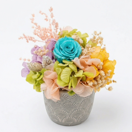Aranjamente Florale - Aranjament floral plante stabilizate și flori criogenate - Eden Turcoaz - Atelierul Creative Harmony