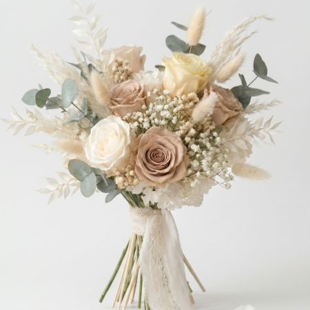 Nunta - Buchet Cununie Elegance - Flori Criogenate și Plante Naturale