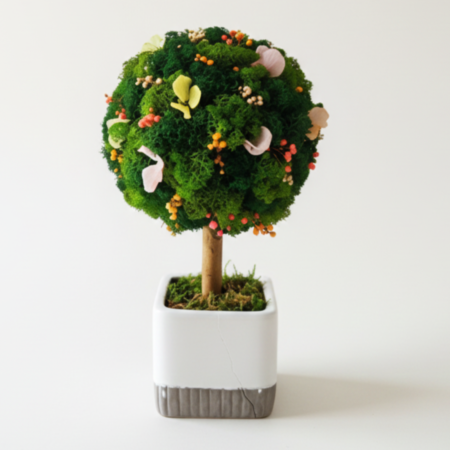 Decorațiuni cu Licheni - COPACUL SPIRIDUSULUI - Copacel Decorativ cu Licheni Naturali Stabilizati pentru Birou