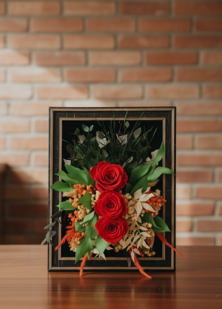 ELIXIRUL ROSU -  ARANJAMENT IN RAMA 3D CU TRANDAFIRI CRIOGENATI ROSII [2]