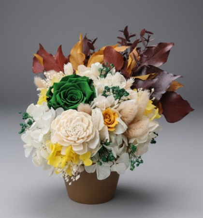 INIMA TOAMNEI - Decoratiune cu plante stabilizate si flori criogenate in culori de toamna [1]
