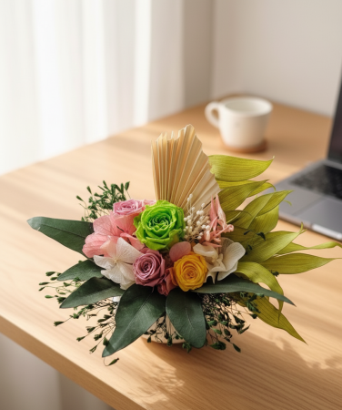 Neon & Pastel - Aranjament Modern cu Trandafir Criogenat Verde Lime [1]