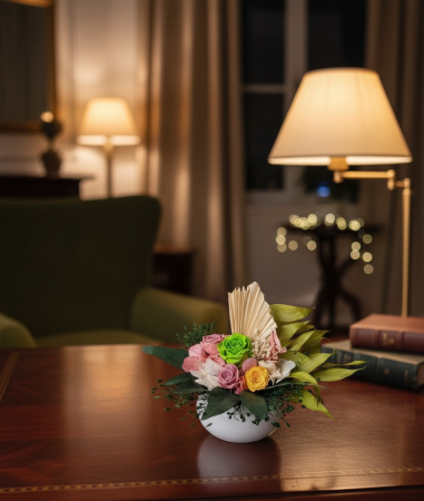 Neon & Pastel - Aranjament Modern cu Trandafir Criogenat Verde Lime [2]