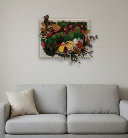 NOBILIS - TABLOU DECORATIV CU LICHENI, FLORI CRIOGENATE SI PLANTE NATURALE [2]