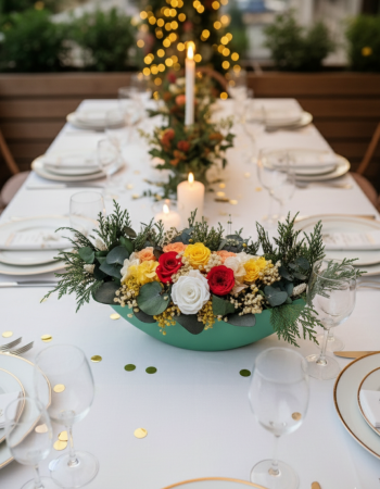 Romantic Moment - Centru de Masa in Vas Barca cu Flori Criogenate [1]