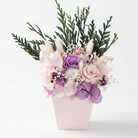 Colecția de Toamnă - VIS DE PRIMAVARA – ARANJAMENT IN VAS CERAMIC CU TRANDAFIRI CRIOGENATI