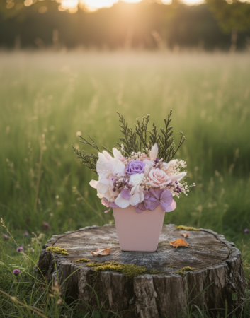 VIS DE PRIMAVARA – ARANJAMENT IN VAS CERAMIC CU TRANDAFIRI CRIOGENATI