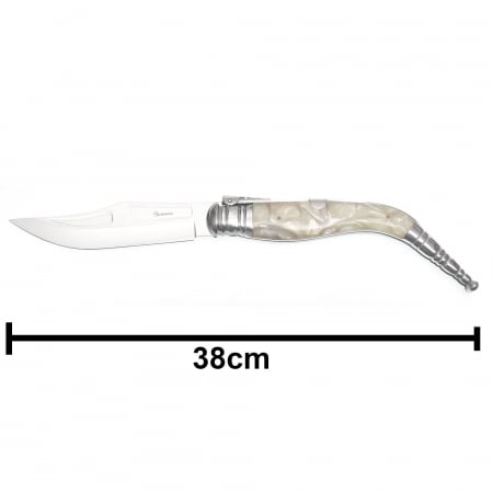 Bandolera - Briceag Spaniol Cricket Bandolera Imitatie Perla, Alb, Lama 16 CM Albainox 38 CM 01171