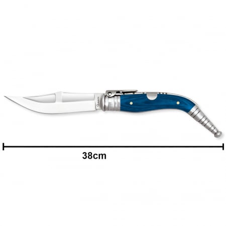 Bandolera - Briceag Spaniol Cricket Bandolera Lemn Albastru Lama 16 CM Albainox 38 CM 01796