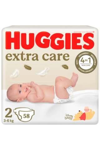 Scutece - HUGGIES 58 Scutece Extra Care Nr 2 3-6 Kg
