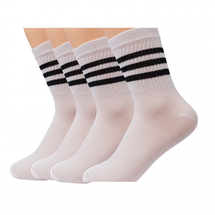 ARTICOL 15-2. SOSETE  GUMA SPORT  ALBE CU 3 LINII   4 PERECHI INALTIMEA  16 CM MARIMEA 39-41 [1]