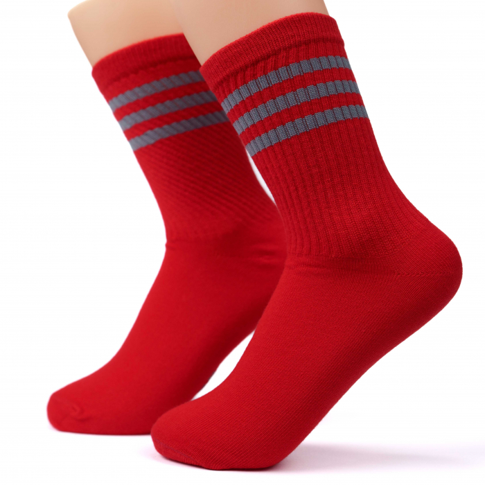 SOSETE  GUMA SPORT  ROSII  CU 3 LINII [2]