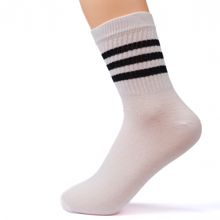 Produse - SOSETE  GUMA SPORT  ALBE CU 3 LINII