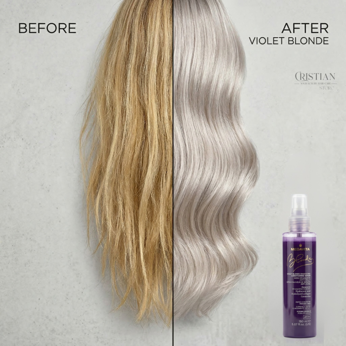 Balsam Spray Violet Medavita Blonde - Neutralizare Tonuri Galbene si Hidratare cu Colagen [5]
