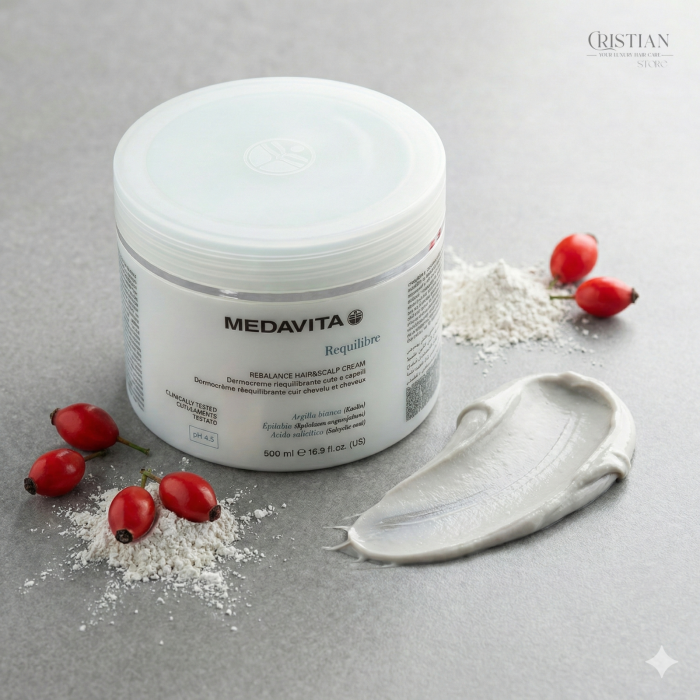 Dermo Crema Antisebum Medavita Requilibre - Masca Scalp Gras cu Argila [2]