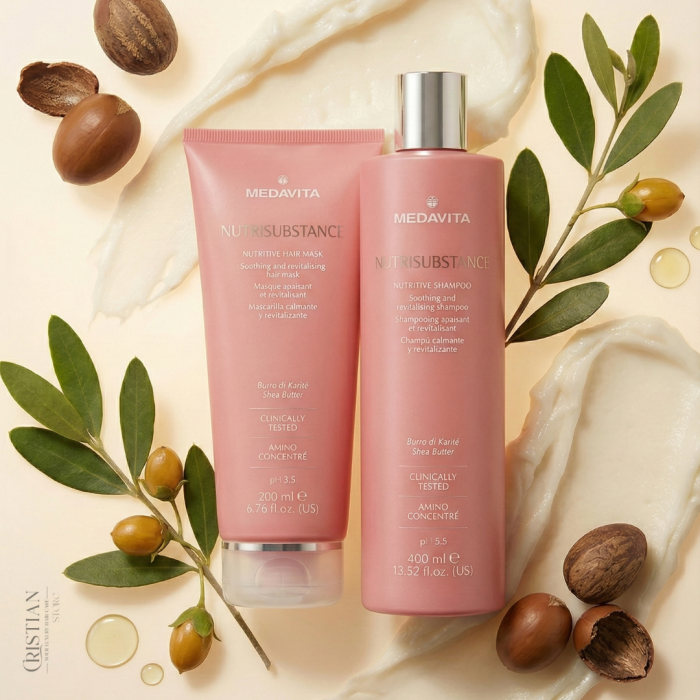 Pachet Sampon si Masca Medavita Nutrisubstance - Hidratare cu Unt de Shea [3]