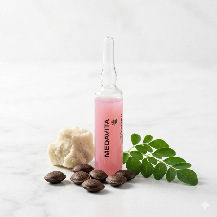 Set fiole Medavita Nutrisubstance Repairing Hair Fluid și cutie prezentare – Hidratare intensă păr uscat [2]