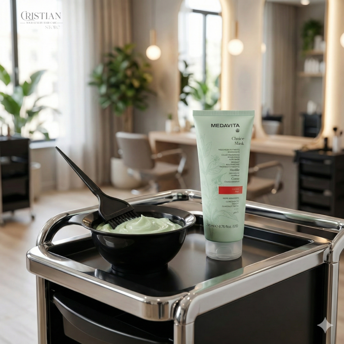 Masca Nuantatoare Medavita Choice Mask Rosso pentru Par Roscat [5]