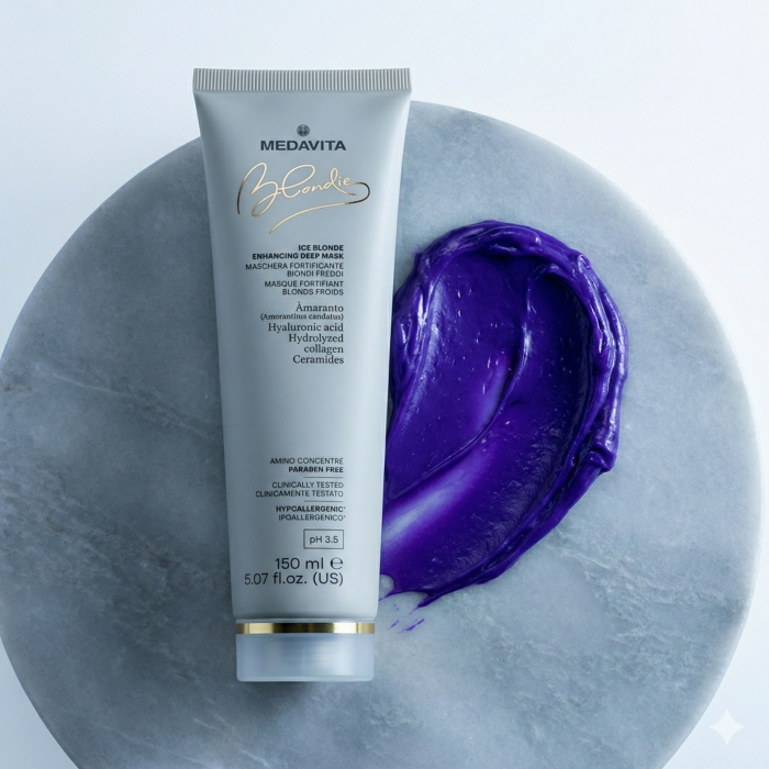 Masca Nuantatoare Medavita Ice Blonde - Pigment Rece si Acid Hialuronic [2]