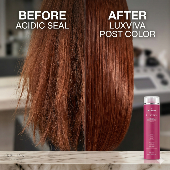 Sampon Acidifiant Medavita Luxviva Post Color - Protectia Culorii si pH 4.6 [6]