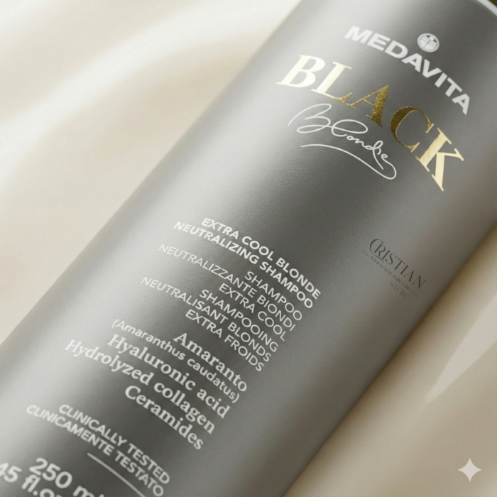 Sampon Negru Medavita Black Blondie - Reflex Gri Intens si Cenusiu [3]